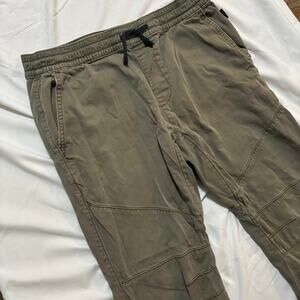 Hollister Skinny Jogger Olive Green Pants Elastic Waist - Mens Large 28" Inseam